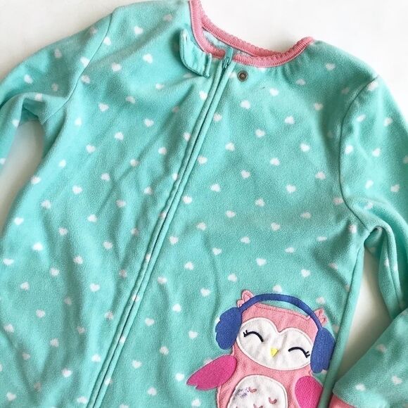 Carters floral print fleece footed pajama play  5T - Picture 2 of 8